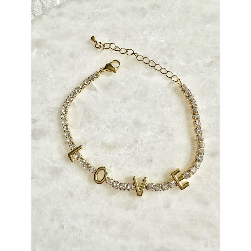 LOVE Cubic zirconia and tennis bracelet 